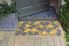 Atlantic Mats RHS Bloom Collection coir doormat with blue and yellow spring flowers