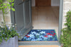 RHS Bloom Collection Ocean Mat with blue and red flower border by Atlantic Mats