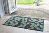 RHS Bloom Collection Ocean Mat Layered Leaf Runner by Atlantic Mats in a home entryway