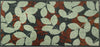 Atlantic Mats RHS Bloom Collection Ocean Mat Layered Leaf Runner in charcoal, sage and rust.