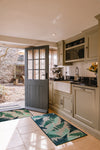 Atlantic Mats RHS Bloom Collection Woodland Fern Runner in a kitchen by a grey back door