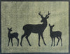 Atlantic Mats washable field deer doormat featuring a stag and two fawns silhouette