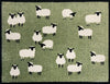 Atlantic Mats washable recycled doormat featuring a pattern of white sheep on a green background