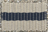 Atlantic Mats Grey Stripe Rope Outdoor Doormat on a gravel surface