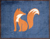 Midnight Fox recycled doormat by Atlantic Mats featuring an orange fox on a blue background