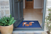 Midnight Fox recycled doormat by Atlantic Mats in a blue color at a home entrance
