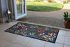Atlantic Mats Recycled Midnight Leaves runner doormat at a home entrance